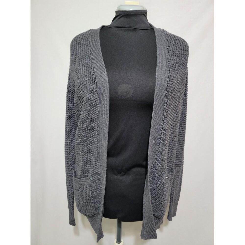 American Eagle Women's Medium Dark Gray Cardigan Sweater Cabincore Grandmacore